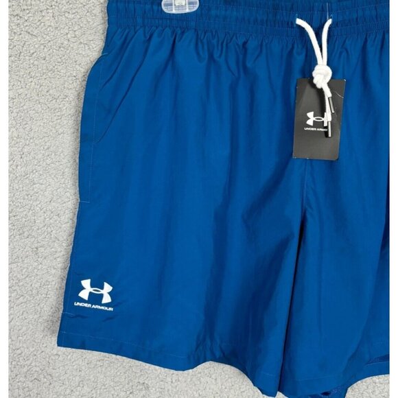 Under Armour Mens Lined Woven Volley Shorts Pockets XXL Blue 2XL New With Tag's. - Picture 2 of 8